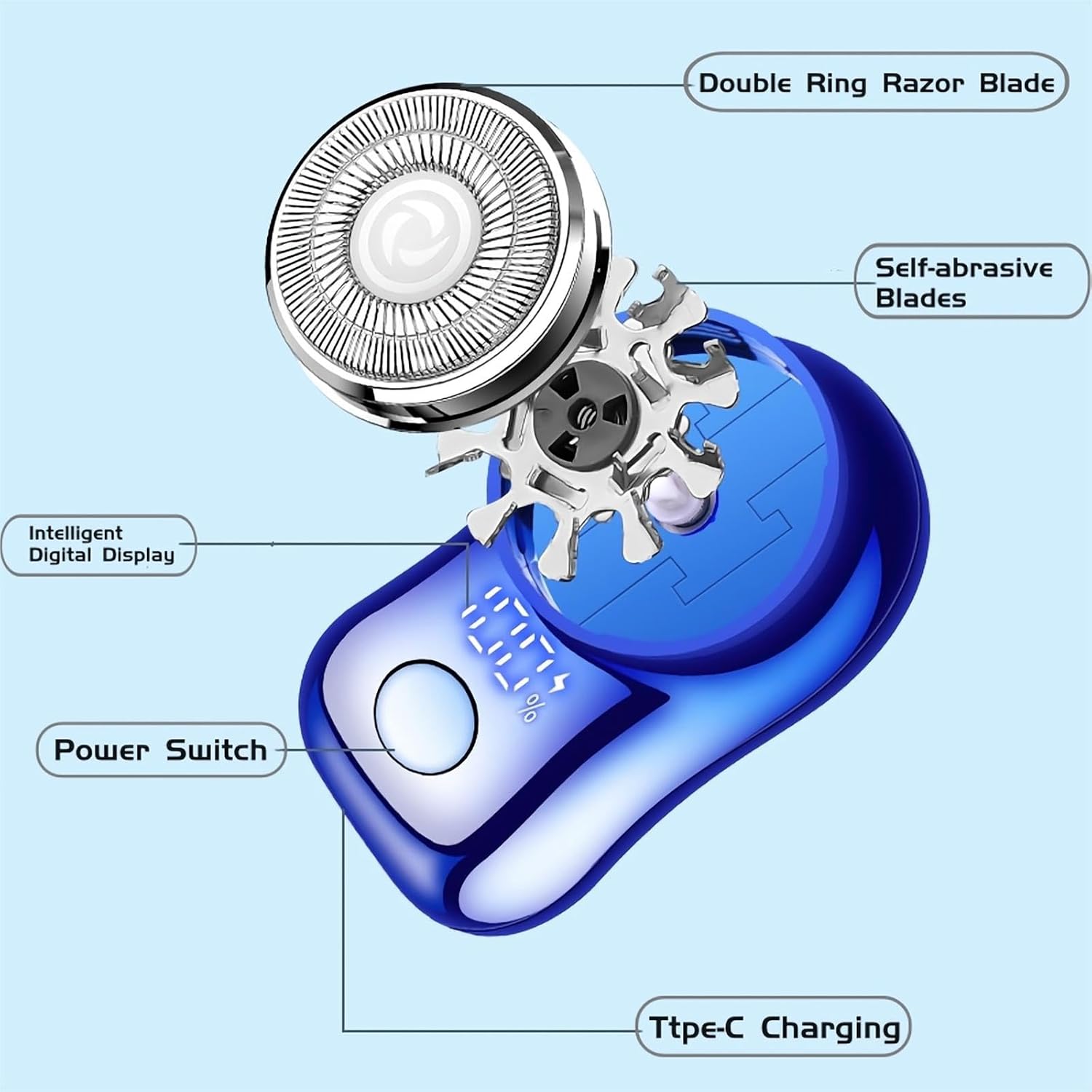 Mini-Glow aparat de ras electric portabil – compact, silențios, ideal pentru călătorii